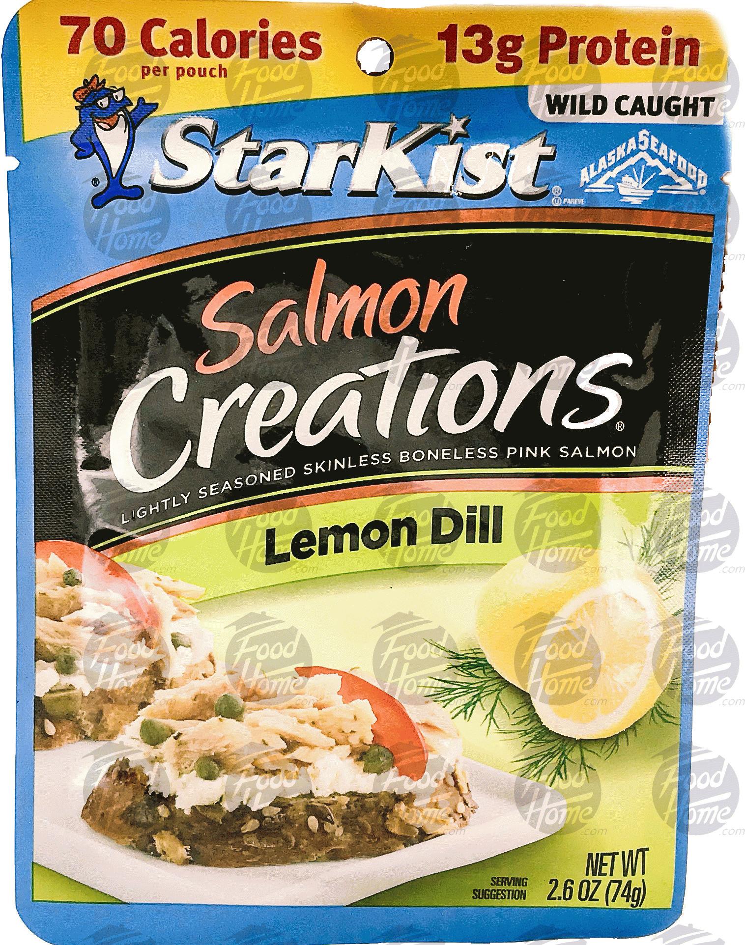 Starkist Salmon Creations lemon dill lightly marinated salmon, skinless, boneless Full-Size Picture